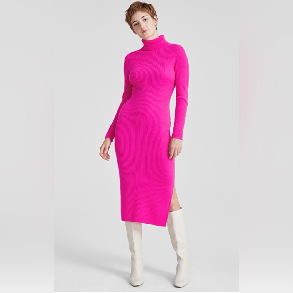 Charter Club cashmere Fuchsia Long Sleeve Dress